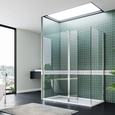 ELEGANT 1200 X 900 Mm Walk In Wetroom Shower Enclosure Panel 8mm Easy Clean Glass Shower Glass Panel With 300mm Flipper Panel + Shower Tray 2 ELEGANT 1200 X 900 Mm Walk In Wetroom Shower Enclosure Panel 8mm Easy Clean Glass Shower Glass Panel With 300mm Flipper Panel + Shower Tray - Image 2