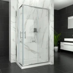 ELEGANT 900 X 700 X1850 Mm Sliding Corner Entry Shower Enclosure Door Cubicle