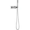 Milano Arvo - Modern 2 Outlet Twin Diverter Thermostatic Mixer Shower Valve With Hand Shower Handset And 1.75m Hose - Chrome