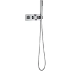 Milano Arvo - Modern 2 Outlet Twin Diverter Thermostatic Mixer Shower Valve With Hand Shower Handset And 1.75m Hose - Chrome