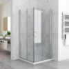 MIQU 900 X 900 Mm Bifold Shower Enclosure Corner Entry Cubicle 6mm Easy Clean Nano Glass Frameless - No Tray