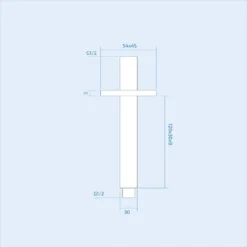 120mm Rectangular Ceiling Shower Arm Chrome -Bathroom Supplies Store 16982340 3
