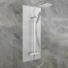 Sagittarius Stark Cube Bar Shower Mixer With Shower Kit + Fixed Head - Chrome