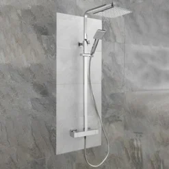Sagittarius Stark Cube Bar Shower Mixer With Shower Kit + Fixed Head - Chrome