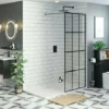 Mode 8mm Black Framed Panel With Stone Shower Tray 1200 X 800