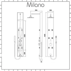 Milano Easton - Modern Exposed Thermostatic Shower Tower Panel With Rainfall Shower Head&44 Hand Shower Handset & Body Jets - Chrome -Bathroom Supplies Store 18012664 4