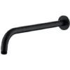 Solar Matt Black 380mm Round Wall Mounted Shower Arm