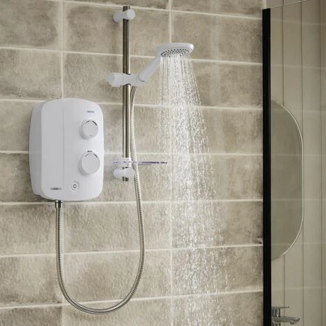Triton Silent Thermostatic Electric Power Shower Bathroom White Chrome TAS2000SR 1 Triton Silent Thermostatic Electric Power Shower Bathroom White Chrome TAS2000SR