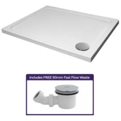 Slimline 1000 X 900 Rectangle Shower Tray For Shower Enclosure Fast Flow Waste