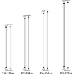 Deuba Telescopic Shower Rack Shelf 155-290 Cm Adjustable White Corner Bathroom Shelves Organiser White 4 Tier Bath -Bathroom Supplies Store 18456798 5