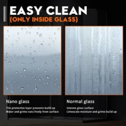 ELEGANT 1200mm Frameless Wet Room Shower Screen Panel 8mm Easy Clean Glass Walk In Shower Enclosure With Support Bar -Bathroom Supplies Store 18459093 5