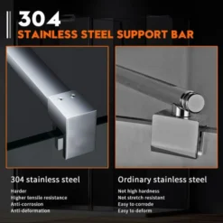 ELEGANT 900mm Walk In Wetroom Shower Screen Enclosure 8mm Easy Clean Glass Frameless Shower Screen Panel Support Bar -Bathroom Supplies Store 18459095 4