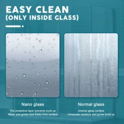 ELEGANT Frameless Wet Room 1200mm Shower Screen Panel 8mm Easy Clean Glass Walk In Shower Enclosure With Stainless Steel Support Bar -Bathroom Supplies Store 18459103 4