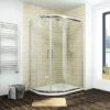 ELEGANT 1200 X 800 Mm Left Quadrant Shower Enclosure Sliding Glass Cubicle Door With Tray + Waste