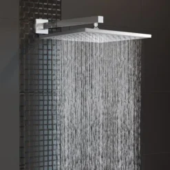 200 Mm Fixed Square Shower Head With Wall Mounted Arm