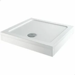 Modern Square Shower Tray 760 X 760mm Easy Plumb Slimline Lightweight White
