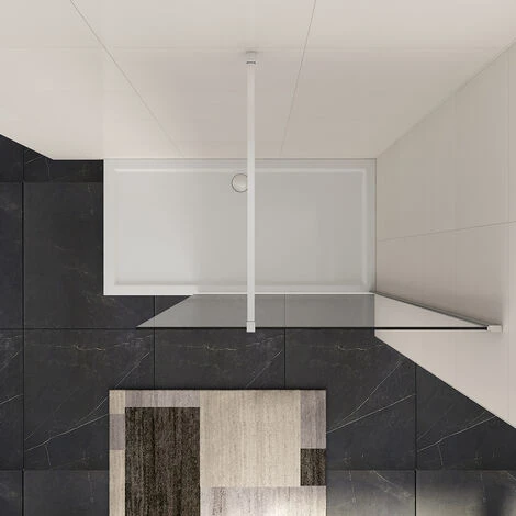 ELEGANT 1100mm Frameless Wet Room Shower Screen Panel 8mm Easy Clean Glass Walk In Shower Enclosure 2 ELEGANT 1100mm Frameless Wet Room Shower Screen Panel 8mm Easy Clean Glass Walk In Shower Enclosure - Image 2