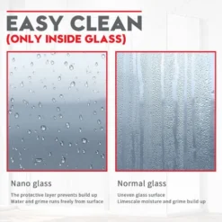 ELEGANT 900mm Walk In Wetroom Shower Enclosure 8mm Easy Clean Glass Frameless Shower Screen Panel -Bathroom Supplies Store 19231663 4