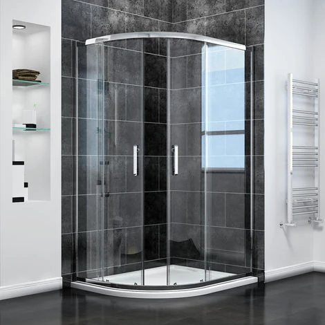 ELEGANT 900 X 800 Mm Sliding Door Quadrant Shower Cubicle Enclosure 2 ELEGANT 900 X 800 Mm Sliding Door Quadrant Shower Cubicle Enclosure - Image 2