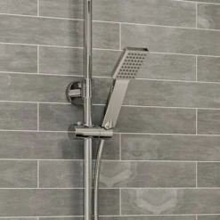 Thermostatic Mixer Shower Set Square Chrome Twin Head Exposed -Bathroom Supplies Store 19847708 5