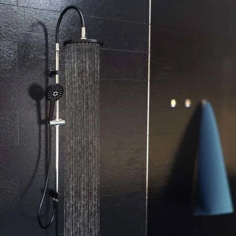 Overhead Shower Set MATAO RAIN Chrome-Matt Black SCHÜTTE 2 Overhead Shower Set MATAO RAIN Chrome-Matt Black SCHÜTTE - Image 2