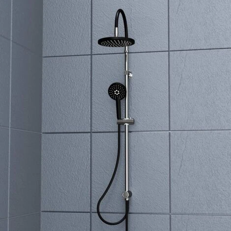 Overhead Shower Set MATAO RAIN Chrome-Matt Black SCHÜTTE 5 Overhead Shower Set MATAO RAIN Chrome-Matt Black SCHÜTTE - Image 5