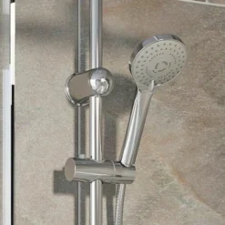 Bathroom Mixer Shower Kit Adjust Riser Rail Hose Chrome Round Dual Head Chrome 8 Bathroom Mixer Shower Kit Adjust Riser Rail Hose Chrome Round Dual Head Chrome -Bathroom Supplies Store 20691855 4