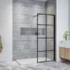 ELEGANT Walk In Shower Door Wet Room Reversible Shower Screen Panel 8mm Safety Glass Matte Black Walkin Shower Door 700mm