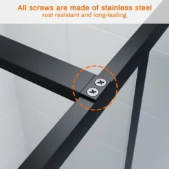 ELEGANT Stain Black 900mm Walk In Shower Door 8mm Safety Tempered Glass Bathroom Open Entry Shower Screen Reversible Shower Cubicle -Bathroom Supplies Store 21538632 3