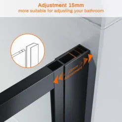 ELEGANT Stain Black 900mm Walk In Shower Door 8mm Safety Tempered Glass Bathroom Open Entry Shower Screen Reversible Shower Cubicle -Bathroom Supplies Store 21538632 5