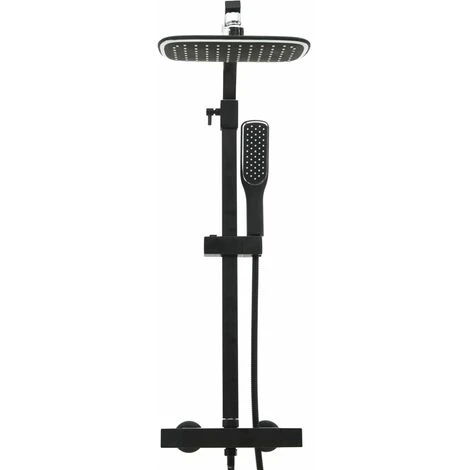 Dual Head Shower Set With Mixer And Hose Black VidaXL 2 Dual Head Shower Set With Mixer And Hose Black VidaXL - Image 2
