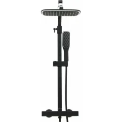 Dual Head Shower Set With Mixer And Hose Black VidaXL 8 Dual Head Shower Set With Mixer And Hose Black VidaXL -Bathroom Supplies Store 22866680 4