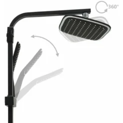 Dual Head Shower Set With Mixer And Hose Black VidaXL 9 Dual Head Shower Set With Mixer And Hose Black VidaXL -Bathroom Supplies Store 22866680 5