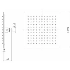 Ceiling Mounted Head 200mm Chrome Square Rainfall Fixed Shower Arm Slimline -Bathroom Supplies Store 22876313 4