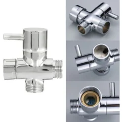 Chrome 3 Way Shower Head Forshower Bypass Valve Tee Adapter Tap -Bathroom Supplies Store 22919461 4