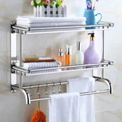 Livingandhome Stainless Steel Wall Mounted Towel Rail Holder