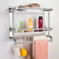 Livingandhome Stainless Steel Wall Mounted Towel Rail Holder -Bathroom Supplies Store 23694732 3