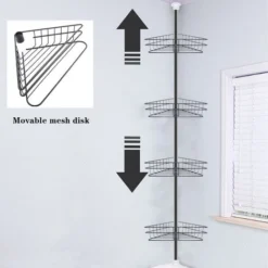Livingandhome 4 Tier Telescopic Shower Caddy Holder Rack For Bathroom 7 Livingandhome 4 Tier Telescopic Shower Caddy Holder Rack For Bathroom -Bathroom Supplies Store 23825513 3