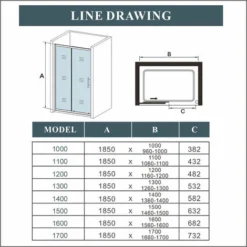 1000mm Sliding Shower Door Walk In Enclosure Bathroom Cubicle 1850mm Height -Bathroom Supplies Store 25153128 4