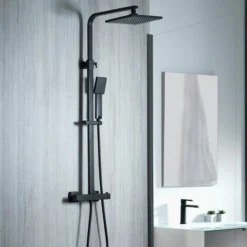 Aqualisa Deco Thermostatic Mixer Shower Square Bar Valve Black DECO.SQR.SC.MB