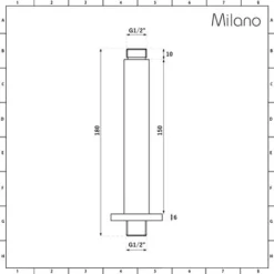 Milano Arvo - Ceiling Mounted Square Arm For Shower Head - Chrome -Bathroom Supplies Store 26627180 4