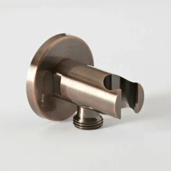 Milano Amara - Modern Round Hand Shower Handset Outlet Elbow And Bracket - Brushed Copper