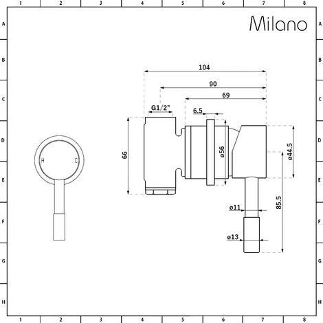Milano Amara - Modern Manual Mixer Shower Valve With 1 Outlet - Brushed Copper 3 Milano Amara - Modern Manual Mixer Shower Valve With 1 Outlet - Brushed Copper - Image 3