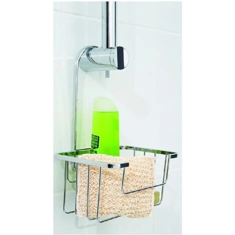 Croydex Shower Riser Rail Caddy In Chrome 1 Croydex Shower Riser Rail Caddy In Chrome