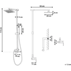 Modern Mixer Set Brass Rainfall Hand Shower Wall Mounted Gold Tagbo -Bathroom Supplies Store 27104060 3