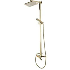 Modern Mixer Set Brass Rainfall Hand Shower Wall Mounted Gold Tagbo -Bathroom Supplies Store 27104060 5