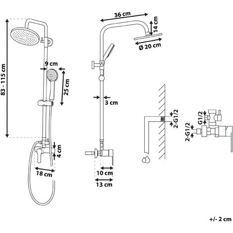 Modern Mixer Shower Set Brass Rain Function Wall Hanging Glossy Silver Tinkisso 3 Modern Mixer Shower Set Brass Rain Function Wall Hanging Glossy Silver Tinkisso - Image 3