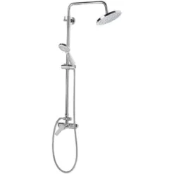 Modern Mixer Shower Set Brass Rain Function Wall Hanging Glossy Silver Tinkisso 9 Modern Mixer Shower Set Brass Rain Function Wall Hanging Glossy Silver Tinkisso -Bathroom Supplies Store 27104083 5
