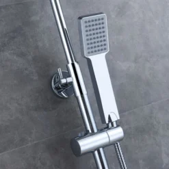 AICA Bathroom Shower Mixer Thermostatic Set Twin Head Chrome Exposed Valve Square Set -Bathroom Supplies Store 27729023 3