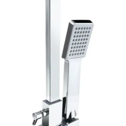 AICA Thermostatic Exposed Shower Mixer Bathroom Twin Head Large Square Bar Set Chrome -Bathroom Supplies Store 27729057 3